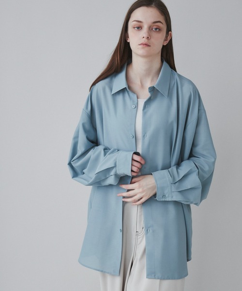 LUCY（ルーシー）の「LUCY/シアーBIGシャツ（シャツ/ブラウス・メンズ・ダークグレー/ホワイト/グリーン/ブラウン・LARGE/MEDIUM/SMALL）」の17枚目の写真