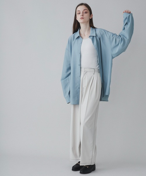 LUCY（ルーシー）の「LUCY/シアーBIGシャツ（シャツ/ブラウス・メンズ・ダークグレー/ホワイト/グリーン/ブラウン・LARGE/MEDIUM/SMALL）」の19枚目の写真