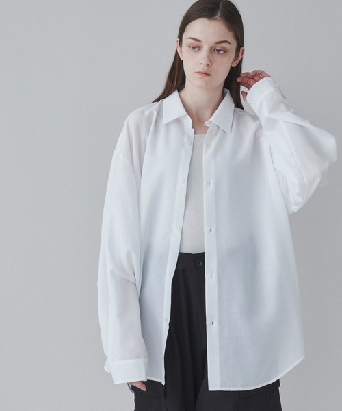 LUCY（ルーシー）の「LUCY/シアーBIGシャツ（シャツ/ブラウス・メンズ・ダークグレー/ホワイト/グリーン/ブラウン・LARGE/MEDIUM/SMALL）」の14枚目の写真