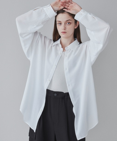 LUCY（ルーシー）の「LUCY/シアーBIGシャツ（シャツ/ブラウス・メンズ・ダークグレー/ホワイト/グリーン/ブラウン・LARGE/MEDIUM/SMALL）」の15枚目の写真