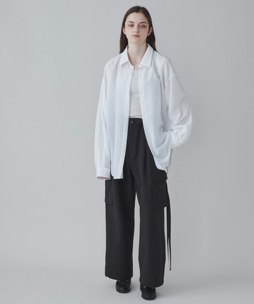 LUCY（ルーシー）の「LUCY/シアーBIGシャツ（シャツ/ブラウス・メンズ・ダークグレー/ホワイト/グリーン/ブラウン・LARGE/MEDIUM/SMALL）」の16枚目の写真