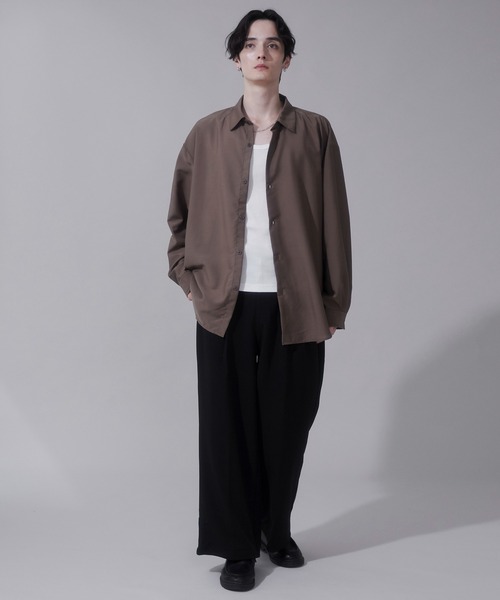 LUCY（ルーシー）の「LUCY/シアーBIGシャツ（シャツ/ブラウス・メンズ・ダークグレー/ホワイト/グリーン/ブラウン・LARGE/MEDIUM/SMALL）」の5枚目の写真