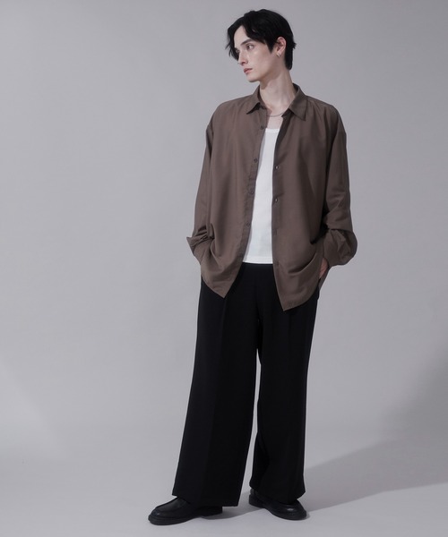 LUCY（ルーシー）の「LUCY/シアーBIGシャツ（シャツ/ブラウス・メンズ・ダークグレー/ホワイト/グリーン/ブラウン・LARGE/MEDIUM/SMALL）」の8枚目の写真