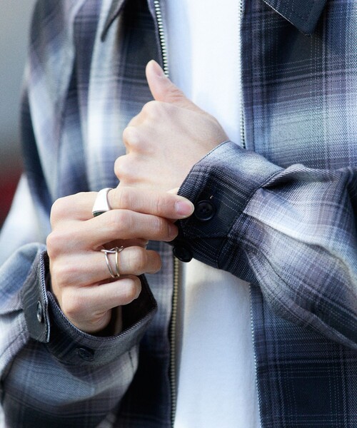 FREAK'S STORE（フリークスストア）の「T/R CHECK ZIP BLOUSON/チェック ジップ ブルゾン/リラックスフィット（ブルゾン・メンズ・ブラック/オリーブ/ブルー・MEDIUM/LARGE）」の10枚目の写真