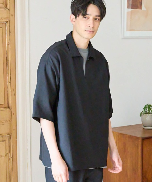 LAKOLE(ラコレ)の「クリンクルスキッパーシャツ / 107199(シャツ/ブラウス・メンズ・ブラック/キャメル/ブルー・X-LARGE/LARGE/MEDIUM)」の2枚目の写真