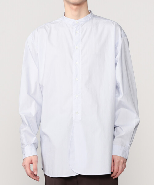 美品✨MHL. コットン バンドカラー シャツ ブラウス オフホワイト Ⅰ ORCIVAL（オーシバル）の「ORCIVAL | コットン バンドカラーシャツ MEN