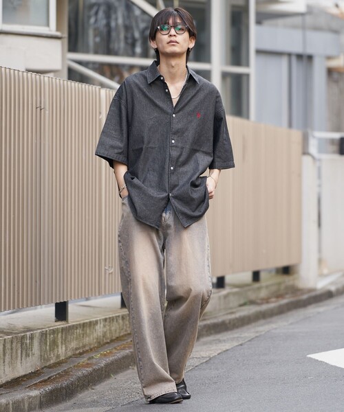 PUBLUX（パブリュクス）の「U.S.POLO ASSN./ユーエスポロアッスン 別注 ワンポイント刺繍デニムショートスリーブシャツ/デニムシャツ/ユニセックス(限定展開)（シャツ/ブラウス・メンズ・ブラック/サックスブルー/インディゴブルー・SMALL/MEDIUM/LARGE）」の8枚目の写真