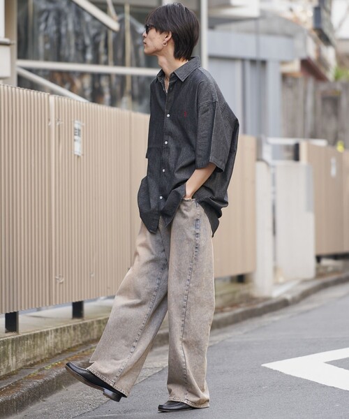 PUBLUX（パブリュクス）の「U.S.POLO ASSN./ユーエスポロアッスン 別注 ワンポイント刺繍デニムショートスリーブシャツ/デニムシャツ/ユニセックス(限定展開)（シャツ/ブラウス・メンズ・ブラック/サックスブルー/インディゴブルー・SMALL/MEDIUM/LARGE）」の9枚目の写真