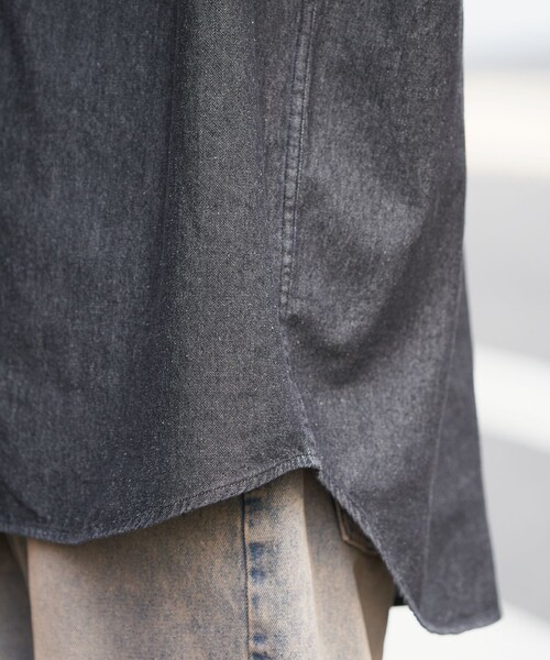 PUBLUX（パブリュクス）の「U.S.POLO ASSN./ユーエスポロアッスン 別注 ワンポイント刺繍デニムショートスリーブシャツ/デニムシャツ/ユニセックス(限定展開)（シャツ/ブラウス・メンズ・ブラック/サックスブルー/インディゴブルー・SMALL/MEDIUM/LARGE）」の14枚目の写真