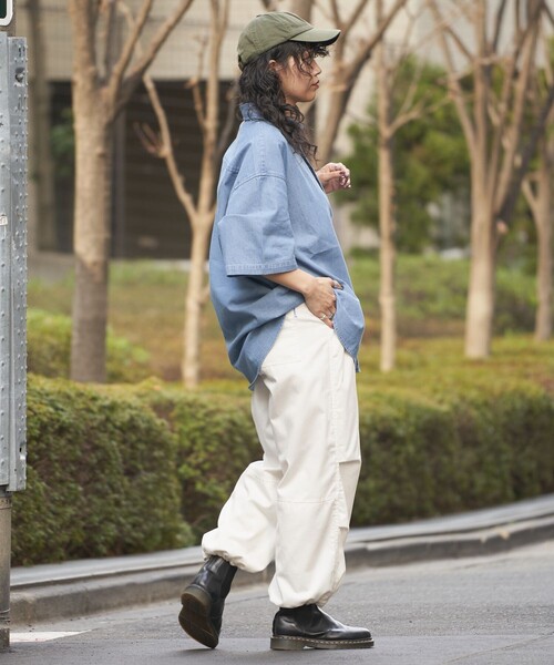 PUBLUX（パブリュクス）の「U.S.POLO ASSN./ユーエスポロアッスン 別注 ワンポイント刺繍デニムショートスリーブシャツ/デニムシャツ/ユニセックス(限定展開)（シャツ/ブラウス・メンズ・ブラック/サックスブルー/インディゴブルー・SMALL/MEDIUM/LARGE）」の22枚目の写真