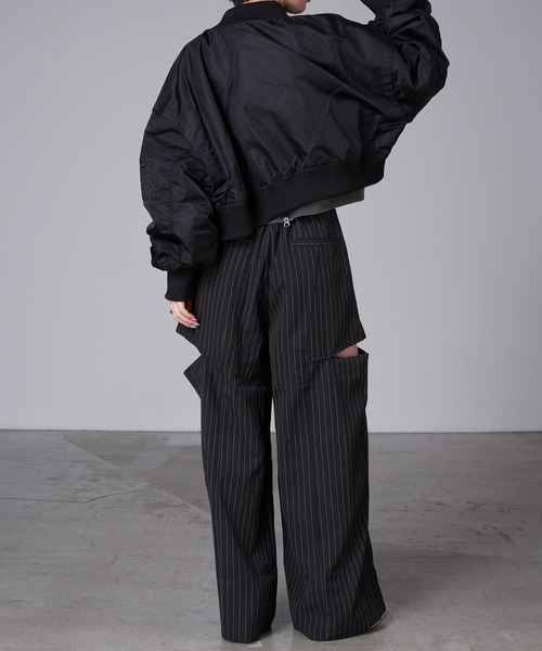 RAY CASSIN（レイカズン）の「ショート丈MA-1（MA-1・レディース・グレー/アイボリー/ブラック・FREE）」の18枚目の写真