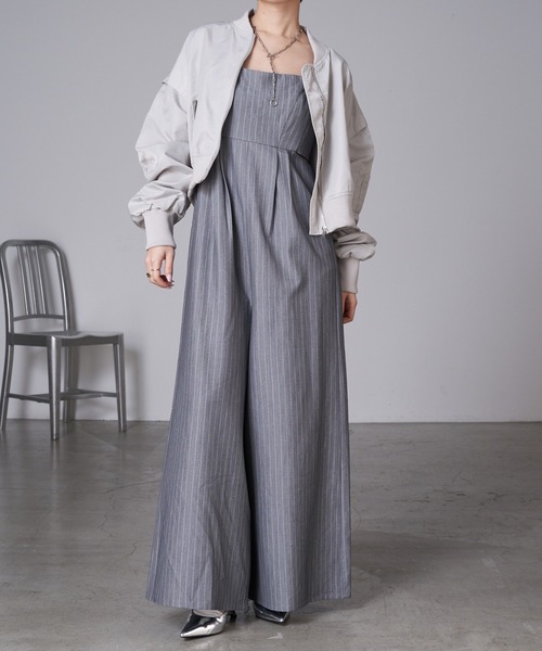 RAY CASSIN（レイカズン）の「ショート丈MA-1（MA-1・レディース・グレー/アイボリー/ブラック・FREE）」の9枚目の写真