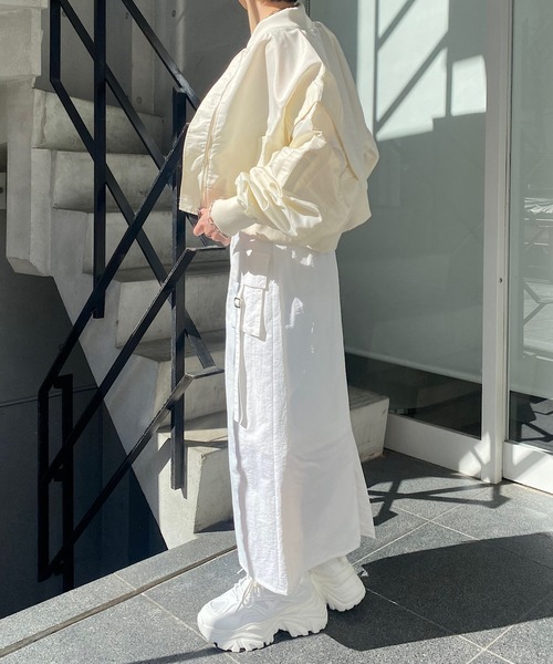 RAY CASSIN（レイカズン）の「ショート丈MA-1（MA-1・レディース・グレー/アイボリー/ブラック・FREE）」の7枚目の写真