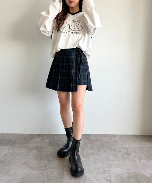 apres jour mignon（アプレジュールミニョン）の「ゲームシャツ【ZOZOTOWN限定アイテム】（Tシャツ/カットソー・レディース・ネイビー/オフホワイト/ブラック・フリー/X-LARGE）」の8枚目の写真