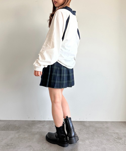 apres jour mignon（アプレジュールミニョン）の「ゲームシャツ【ZOZOTOWN限定アイテム】（Tシャツ/カットソー・レディース・ネイビー/オフホワイト/ブラック・フリー/X-LARGE）」の10枚目の写真