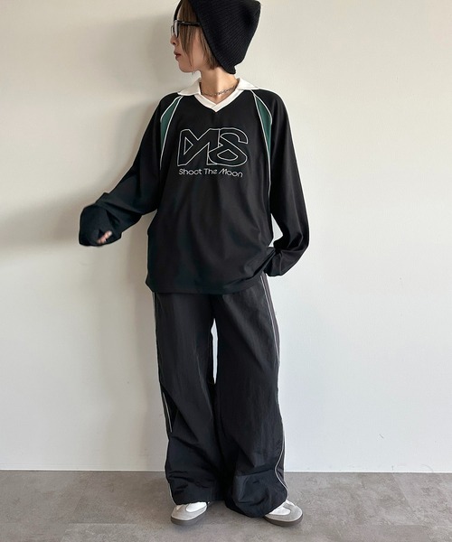apres jour mignon（アプレジュールミニョン）の「ゲームシャツ【ZOZOTOWN限定アイテム】（Tシャツ/カットソー・レディース・ネイビー/オフホワイト/ブラック・フリー/X-LARGE）」の16枚目の写真
