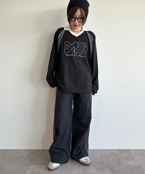 apres jour mignon（アプレジュールミニョン）の「ゲームシャツ【ZOZOTOWN限定アイテム】（Tシャツ/カットソー・レディース・ネイビー/オフホワイト/ブラック・フリー/X-LARGE）」の17枚目の写真