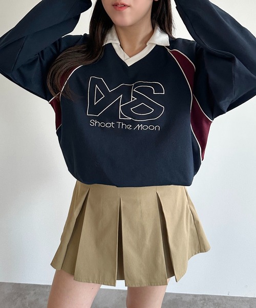 apres jour mignon（アプレジュールミニョン）の「ゲームシャツ【ZOZOTOWN限定アイテム】（Tシャツ/カットソー・レディース・ネイビー/オフホワイト/ブラック・フリー/X-LARGE）」の18枚目の写真