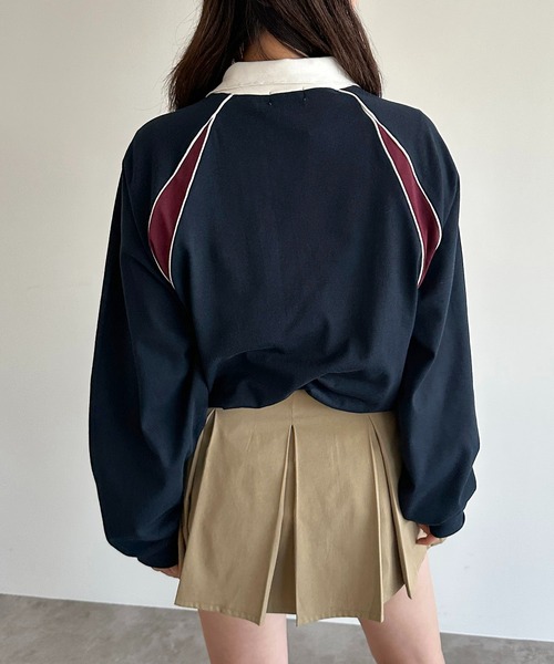 apres jour mignon（アプレジュールミニョン）の「ゲームシャツ【ZOZOTOWN限定アイテム】（Tシャツ/カットソー・レディース・ネイビー/オフホワイト/ブラック・フリー/X-LARGE）」の22枚目の写真