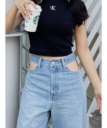 EVRIS | オープンウエストワイドデニムパンツ(デニムパンツ)