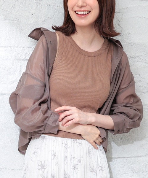 Honeys（ハニーズ）の「カップ付きアメスリタンクトップ（タンクトップ・レディース・グリーン/ホワイト/ブラック/オレンジ/スミクロ/ブルー/ブラウン/オートミール・L/M/S）」の4枚目の写真