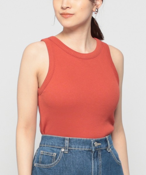 Honeys（ハニーズ）の「カップ付きアメスリタンクトップ（タンクトップ・レディース・グリーン/ホワイト/ブラック/オレンジ/スミクロ/ブルー/ブラウン/オートミール・L/M/S）」の17枚目の写真