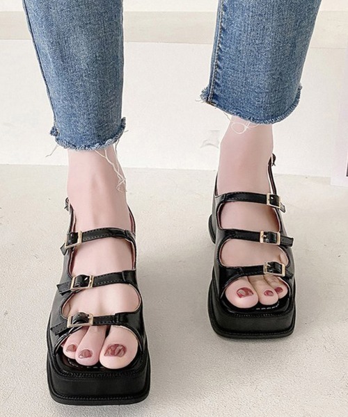 Miniministore（ミニミニストア）の「韓国 厚底 ヒールサンダル レディース（サンダル・レディース・ブラウン/ブラック/アイボリー・23.0cm/23.5cm/24.0cm/24.5cm/22.5cm）」の16枚目の写真