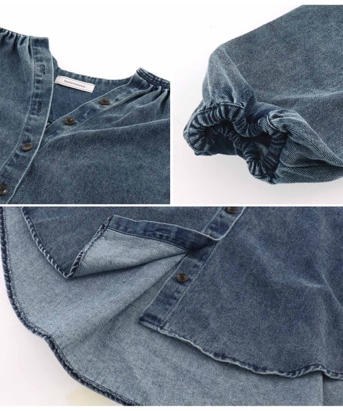 Settimissimo（セッティミッシモ）の「ボリュームスリーブ ノーカラー デニムブラウス（シャツ/ブラウス・レディース・インディゴブルー/ブルー・FREE）」の7枚目の写真