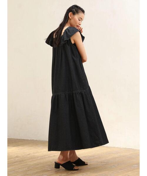 ESCAR（エスカー）の「□ESCAR デニムピンタックワンピース