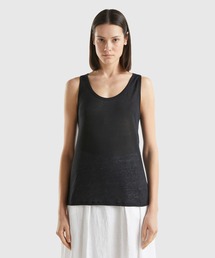 BENETTON (UNITED COLORS OF BENETTON) | リネン100%サイドスリット入りタンクトップ(タンクトップ)