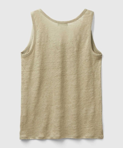 BENETTON (UNITED COLORS OF BENETTON)（ベネトンユナイテッドカラーズオブベネトン）の「リネン100%サイドスリット入りタンクトップ（タンクトップ・レディース・ピンクベージュ/ブラック/カーキ/イエロー・XX-SMALL/X-SMALL/SMALL/MEDIUM）」の11枚目の写真