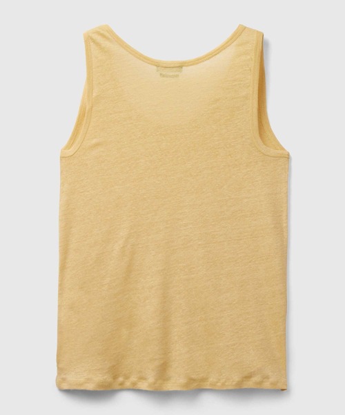 BENETTON (UNITED COLORS OF BENETTON)（ベネトンユナイテッドカラーズオブベネトン）の「リネン100%サイドスリット入りタンクトップ（タンクトップ・レディース・ピンクベージュ/ブラック/カーキ/イエロー・XX-SMALL/X-SMALL/SMALL/MEDIUM）」の17枚目の写真