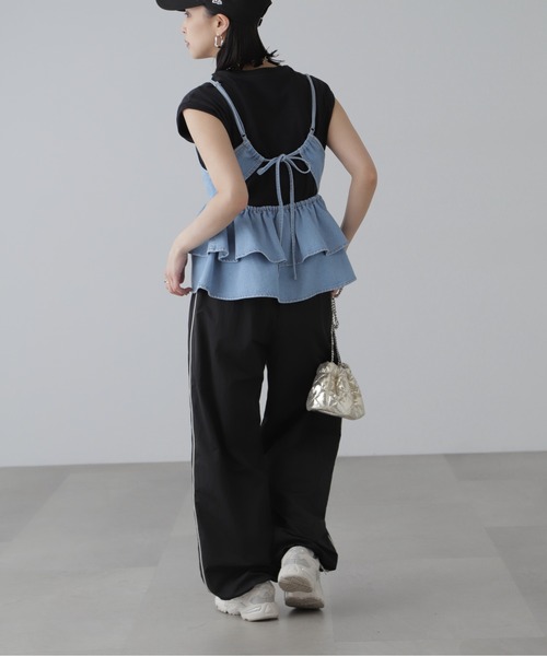 FREE'S MART（フリーズマート）の「◆デニムフリルキャミソール（ベスト・レディース・ワンウォッシュ/ライトインディゴブルー・FREE）」の12枚目の写真