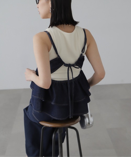 FREE'S MART（フリーズマート）の「◆デニムフリルキャミソール（ベスト・レディース・ワンウォッシュ/ライトインディゴブルー・FREE）」の19枚目の写真