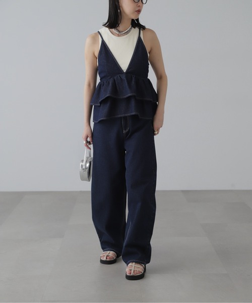 FREE'S MART（フリーズマート）の「◆デニムフリルキャミソール（ベスト・レディース・ワンウォッシュ/ライトインディゴブルー・FREE）」の21枚目の写真