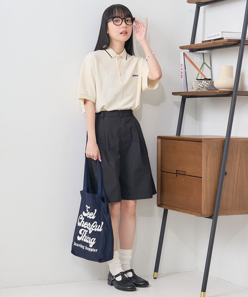 FREAK'S STORE（フリークスストア）の「タックチノショートパンツ/CLOWN ショーツ/クラウンショーツ/ハーフパンツ/ショートパンツ（チノパンツ・レディース・キャメル/オフホワイト/ブラック・SMALL/MEDIUM）」の5枚目の写真