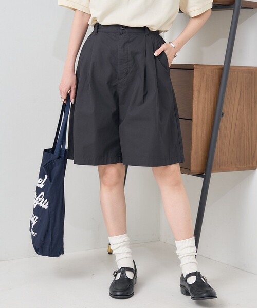 FREAK'S STORE（フリークスストア）の「タックチノショートパンツ/CLOWN ショーツ/クラウンショーツ/ハーフパンツ/ショートパンツ（チノパンツ・レディース・キャメル/オフホワイト/ブラック・SMALL/MEDIUM）」の9枚目の写真