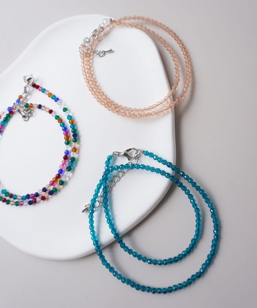 ammy.（エイミードット）の「【 ammy. / エイミードット 】 カラー ビーズ ネックレス / チョーカー（ネックレス・レディース・ブルー/ブラック/マルチ/グリーン/コーラルピンク/ボルドー・FREE）」の3枚目の写真