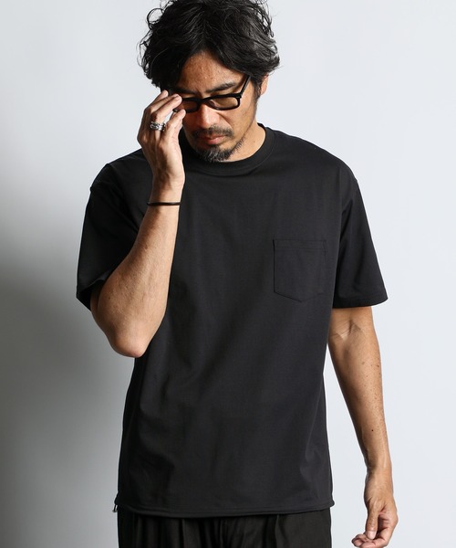 The DUFFER of ST.GEORGE（ザダファーオブセントジョージ）の「「AIR FLEX」TECH TEE：高収縮機能素材 エアフレックス テックTシャツ（Tシャツ/カットソー・メンズ・ブラック/ダークオリーブ/ホワイト/ブルー・X-LARGE/LARGE/MEDIUM/SMALL）」の7枚目の写真