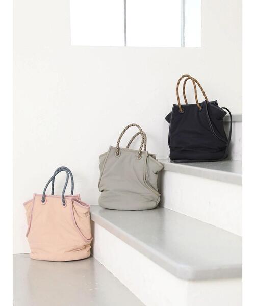 Green　Parks（グリーンパークス）の「・Cu-shut　ロープボンディング2WAYトート（トートバッグ・レディース・ブラック/グレイッシュベージュ/ピンクベージュ・FREE）」の7枚目の写真