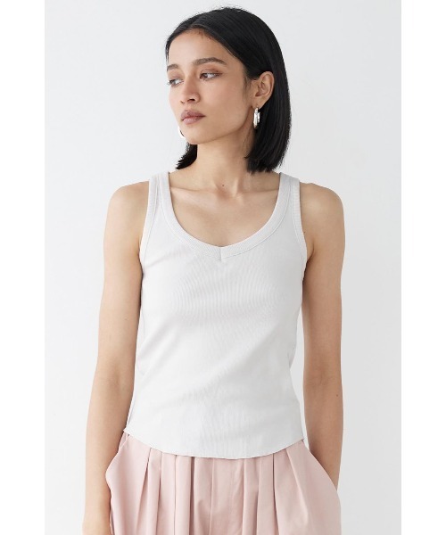 Basic V Neck Rib Tank Top /Basic Vネックタンクトップ（タンク