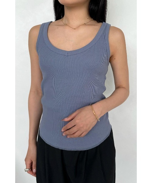 タンクトップ ノースリーブ Basic V Neck Rib Tank Top /Basic Vネックタンクトップ レディース Basic V Neck Rib Tank Top /Basic Vネックタンクトップ（タンク