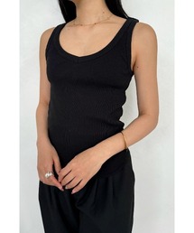 ALEXIA STAM | Basic V Neck Rib Tank Top /Basic Vネックタンクトップ(タンクトップ)