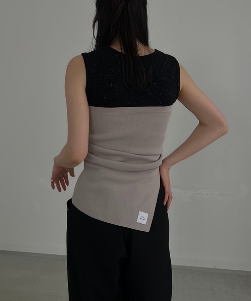 CAPRICIEUX LE'MAGE（カプリシューレマージュ）の「【C.L】ネップタンクSETベアビスチェ（タンクトップ・レディース・ブラック/グレイッシュベージュ・FREE）」の19枚目の写真