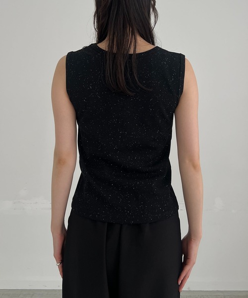 CAPRICIEUX LE'MAGE（カプリシューレマージュ）の「【C.L】ネップタンクSETベアビスチェ（タンクトップ・レディース・ブラック/グレイッシュベージュ・FREE）」の7枚目の写真