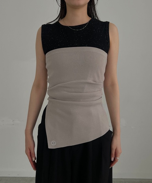 CAPRICIEUX LE'MAGE（カプリシューレマージュ）の「【C.L】ネップタンクSETベアビスチェ（タンクトップ・レディース・ブラック/グレイッシュベージュ・FREE）」の15枚目の写真