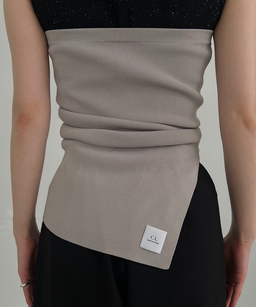 CAPRICIEUX LE'MAGE（カプリシューレマージュ）の「【C.L】ネップタンクSETベアビスチェ（タンクトップ・レディース・ブラック/グレイッシュベージュ・FREE）」の12枚目の写真