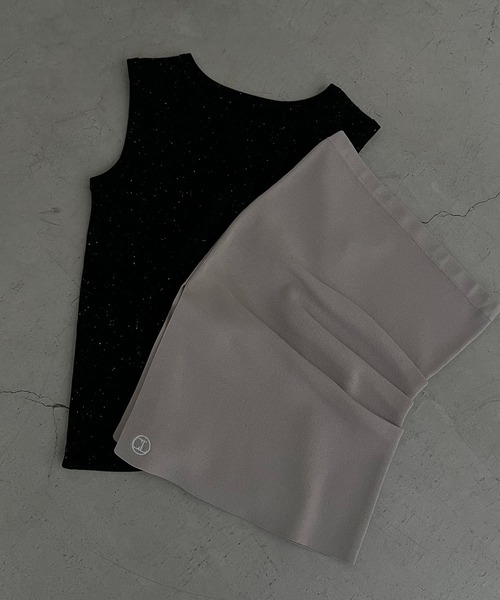 CAPRICIEUX LE'MAGE（カプリシューレマージュ）の「【C.L】ネップタンクSETベアビスチェ（タンクトップ・レディース・ブラック/グレイッシュベージュ・FREE）」の17枚目の写真