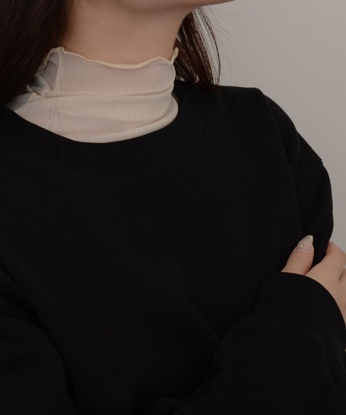 TONE SELECT GOODS（トーンセレクトグッズ）の「【resonance】シアー メロウデザイン 無地 ハイネック つけ襟【マルチウェイ/オケージョン】（付け襟・レディース・ライトブルー/ブラック/ライトベージュ/ホワイト・FREE）」の20枚目の写真