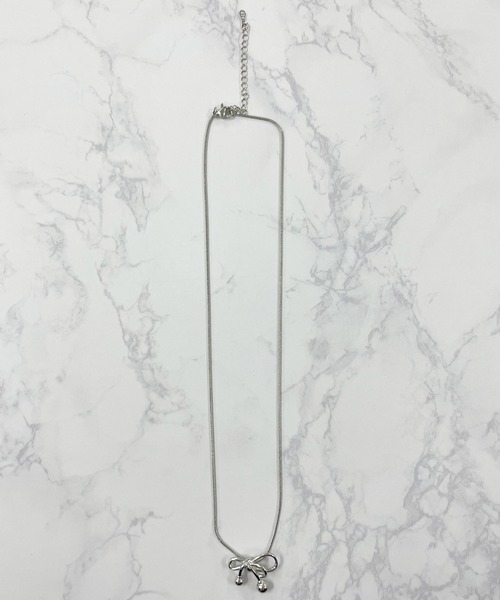 poiregnee（ポワニェ）の「［select］アシンメトリーリボンネックレス（ネックレス・レディース・シルバー・FREE）」の5枚目の写真
